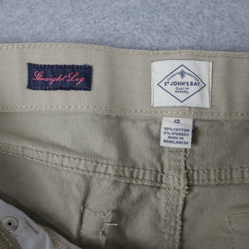 St Johns Bay Pants Womens 12 Straight Leg Corduroy 5-Pocket Jeans Beige NWT - Picture 3 of 7